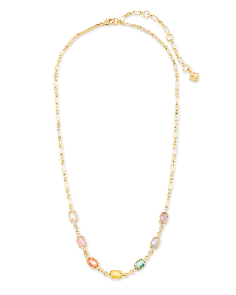 Emilie Gold Strand Necklace in Pastel Mix